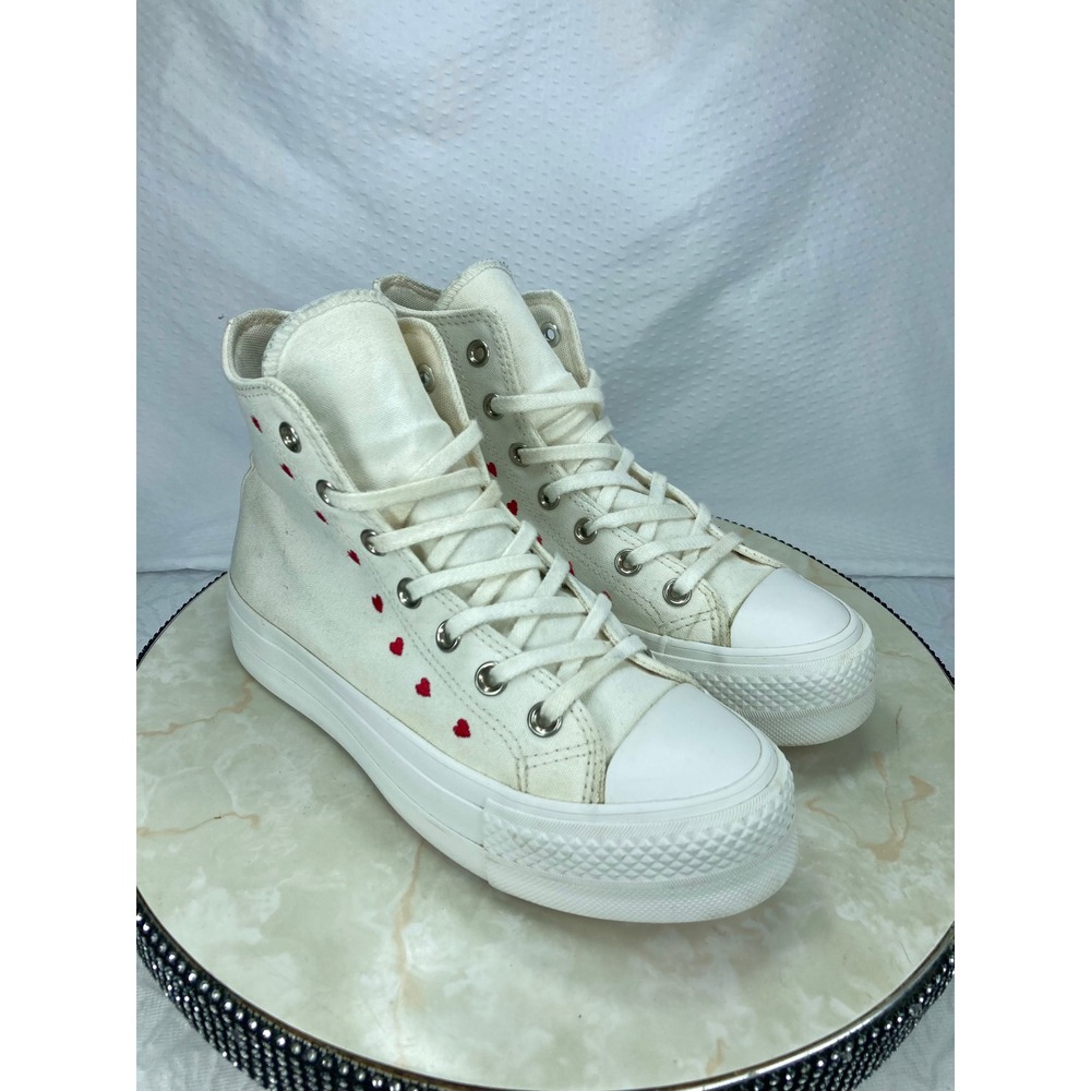 Converse Valentine Hearts High Top Platform Shoes Womens Sz 7.5 Streetwear Shoes